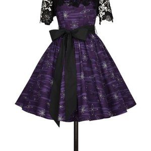 Purple Atomic Print Dress
